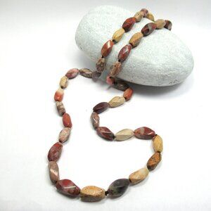 Jasper twist bead necklace